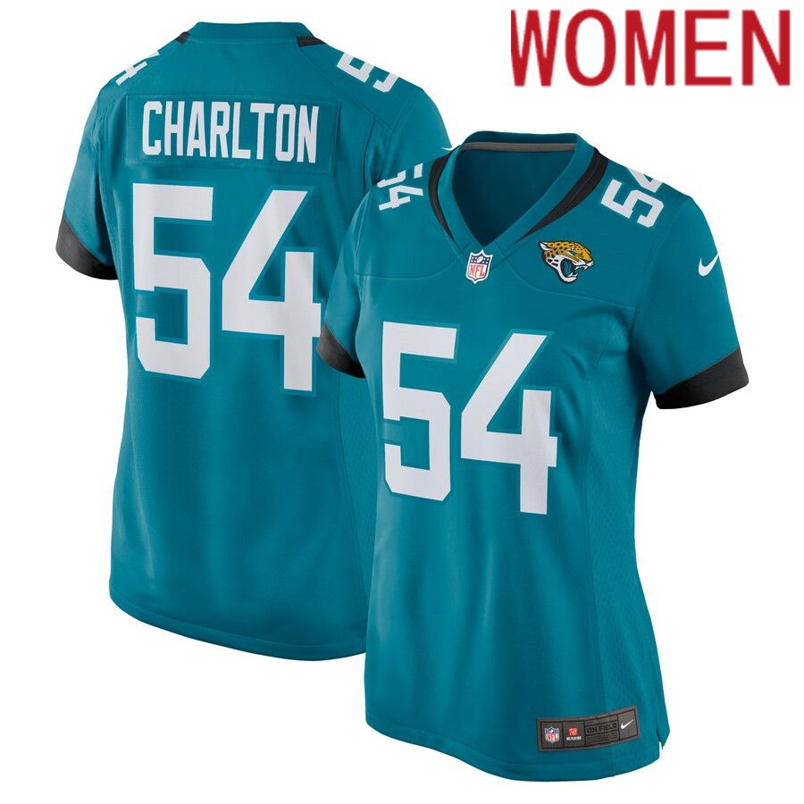 Women Jacksonville Jaguars #54 Taco Charlton Nike Teal Home Game Player NFL Jersey->women nfl jersey->Women Jersey